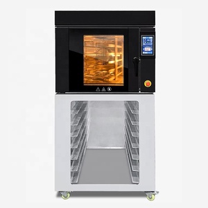 Four rotatif électrique à gaz commercial 220v, four rotatif en acier inoxydable avec porte en verre, four à air chaud circulant pour hôtel - Product Image 4