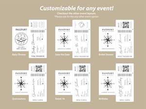 Carte d'embarquement en feuille d'or verte avec breloque d'avion d'invitation à un événement à destination Ensemble d'invitations élégant pour passeport de luxe sur le thème du <span class=keywords><strong>voyage</strong></span> - Product Image 6