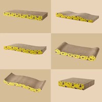 Griffoir pour chat d'intérieur en carton ondulé, interactif, avec herbe à chat, pour vente en gros