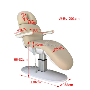 シマンまつげエクステ用モダンホワイトビューティーベッドチェア電動調整式現代風日本製折りたたみ式PVCマッサージテーブルカバー - Product Image 6