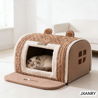 JXANRY Lit pour animaux de compagnie en peluche 3D en forme d'ours en peluche, pour chien et chat, automne-hiver, chaleur accrue