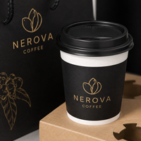 Gobelets en papier écologiques jetables avec couvercles et manchons 12oz 16oz pour boissons chaudes, café, thé, biodégradables et recyclables