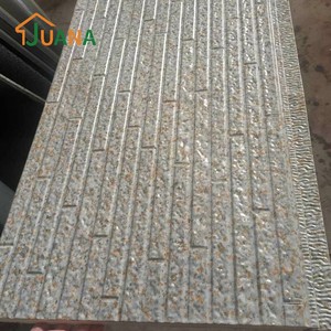 Panneau mural sandwich en PU gaufré, imperméable, ignifuge, pour bardage extérieur de villa, <span class=keywords><strong>maison</strong></span> préfabriquée, rénovation de bâtiments anciens - Product Image 2