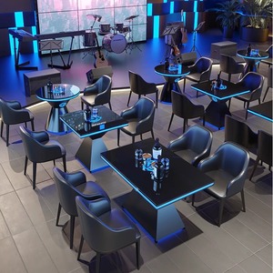 Conjunto de Mesa y Sillas para Restaurante Occidental, Muebles de Bar Comerciales de Madera Maciza, Estilo Retro para <span class=keywords><strong>Bistro</strong></span> y Club - Product Image 3
