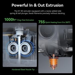 Impresora 3D K1 SE, Volumen de Impresión 220x220x250mm, FDM, Impresión de Alta Velocidad, Nivelación Automática, Plataforma Caliente de Vidrio Templado - Product Image 3