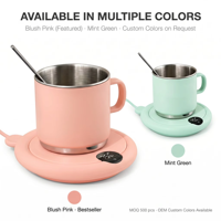 Chauffe-tasse électrique intelligent personnalisé avec logo OEM, ensemble cuillère et tasse, chauffage par bobine à commande tactile, en plastique, pour la maison, l'extérieur, le bureau, cadeau