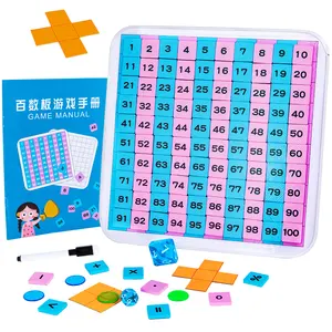 Juego de madera Montessori para contar matemáticas para niños, juego de tablero de números de 1 a 100, rompecabezas educativo de aprendizaje