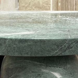 Mesa de Centro Redonda de Mármol Verde Oscuro de Diseño Moderno con <span class=keywords><strong>3</strong></span> Esferas y Patas de Pedestal - Product Image 5