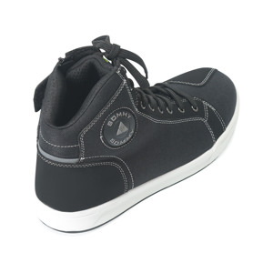 SOMMY Zapatos de moto de caña alta para hombre – Botas de carreras urbanas de lona con cremallera lateral y correa en el tobillo, antideslizantes, informales - Product Image 2