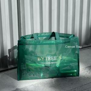 Grands sacs fourre-tout personnalisés avec sac à main de plage transparent de grande capacité sac à provisions en maille de nylon noir avec logo personnalisé pour les femmes - Product Image 5