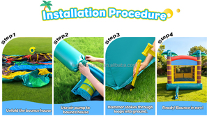 Castillo Inflable con Diseño <span class=keywords><strong>de</strong></span> Palmera Tropical, <span class=keywords><strong>de</strong></span> Grado Comercial, para Niños, Ideal para Alquiler en Fiestas <span class=keywords><strong>de</strong></span> Verano - Product Image 6