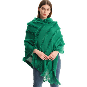 Nouvelle <span class=keywords><strong>cape</strong></span> d'automne et d'hiver européenne et américaine pull à capuche de couleur unie pour femmes pull tricoté <span class=keywords><strong>cape</strong></span> châle - Product Image 2