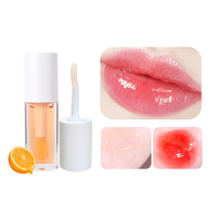 Cosmétiques Bio Marque Blanche, Baume Gloss Repulpant pour les Lèvres Pêche, Haute Brillance, Résistant à l'Eau, Vegan, Fruité, Rose Transparent, Minéral, avec Grand Pinceau