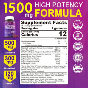 Marque privée Vegan Resveratrol Vitamine C Gommes Puissant Supplément De Soutien Antioxydant - Product Image 2