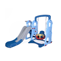Vente en gros, petit toboggan en plastique pour tout-petits, ensemble de terrain de jeu, balançoire pour bébé avec panier de golf et de basket-ball, parc intérieur pour enfants
