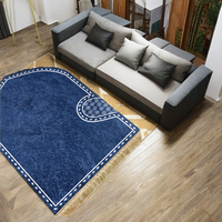 Tapis à franges Ramadan, or, diamant, feutre moelleux, épais, poils courts, imprimé, pompon doux, antidérapant, tapis de sol