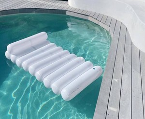 Precio de Fábrica, Juguetes de <span class=keywords><strong>Piscina</strong></span> de PVC, Colchoneta Flotante Inflable con Respaldo, <span class=keywords><strong>Tubular</strong></span> Transparente Blanco, Plegable hasta 104 pulgadas x 88 pulgadas - Product Image 2
