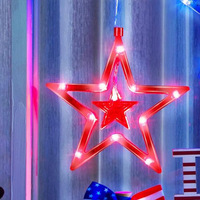 Unabhängigkeitstag Lager-Dekorationsbeleuchtung Großer Stern Lichterkette Warmweiß Kunststoff Weihnachtsfeier IP44 Fernbedienung