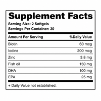 Gélules de biotine et collagène à marque privée OEM, 60 unités, pour femmes adultes, vitamines beauté, supplément DHA EPA Zinc Iode
