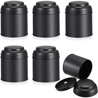Boîte à thé en métal hermétique personnalisée avec emballage, double couvercle, boîte ronde en étain pour café, conteneur pour aliments et thé