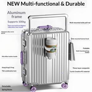 नई शैली वाइड ट्रॉली एल्यूमीनियम फ्रेम उच्च उपस्थिति शुद्ध पीसी सामान बोर्डिंग 20-इंच बॉक्स यूनिवर्सल व्हील टिकाऊ मामला - Product Image 2