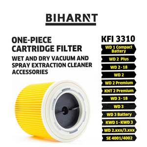 Élément filtrant KFI 3310 compatible avec les aspirateurs Karche <span class=keywords><strong>Karcher</strong></span> KWD1-KWD3, SE4001/4002 - Product Image 2