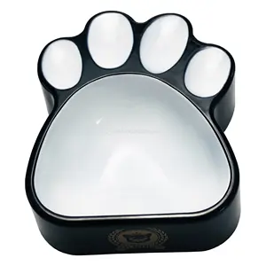 Promotional Paw claw shape plastic pet food bowls dishes with custom imprint