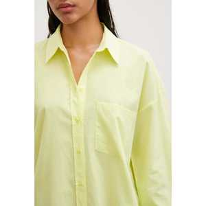 Camisa de Popelina Amarilla con Botones para Mujer, Blusa Informal de Corte Regular para Uso Diario - Product Image 4