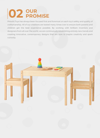 Ensemble de meubles en bois pour enfants avec chaise de table de couleur naturelle, chaises de table d'étude de jeu ensemble de table et de chaises préscolaires en bois