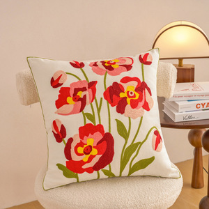 Sarung Bantal Bordir Pastoral, Sarung Bantal Dekoratif dengan Ritsleting, Desain Estetis Lucu, Sarung Bantal Boho yang Nyaman - Product Image 6