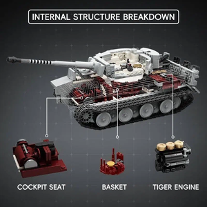 TK2 TK8001 Tanque Pesado Alemán <span class=keywords><strong>Panzer</strong></span> VI <span class=keywords><strong>Tiger</strong></span> S04, Kit de Modelo Militar de la Segunda Guerra Mundial, Bloques de Construcción para Coleccionistas, Exhibición Educativa - Product Image 6