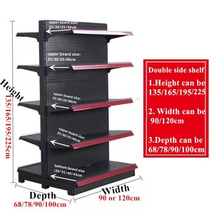 יציבה אור רב תפקודי מתכת מחורר דו צדדי דו-צדדי <span class=keywords><strong>4</strong></span> מדף מדף סופרמרקט מדפים מהירים - Product Image 3