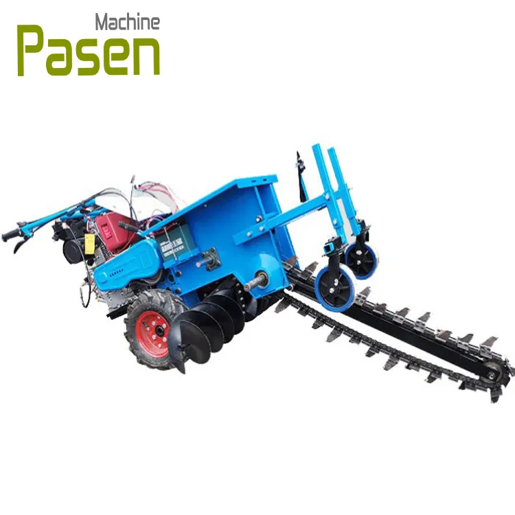 Hand Held Trenching Machine Auto Trenching Digger Machine Dual Chain Graver Trencher