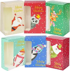 Custom Christmas Cookie Boxes Small Christmas Party Boxes Bakery Pastry Boxes for Pastries Cupcakes Brownies Donuts