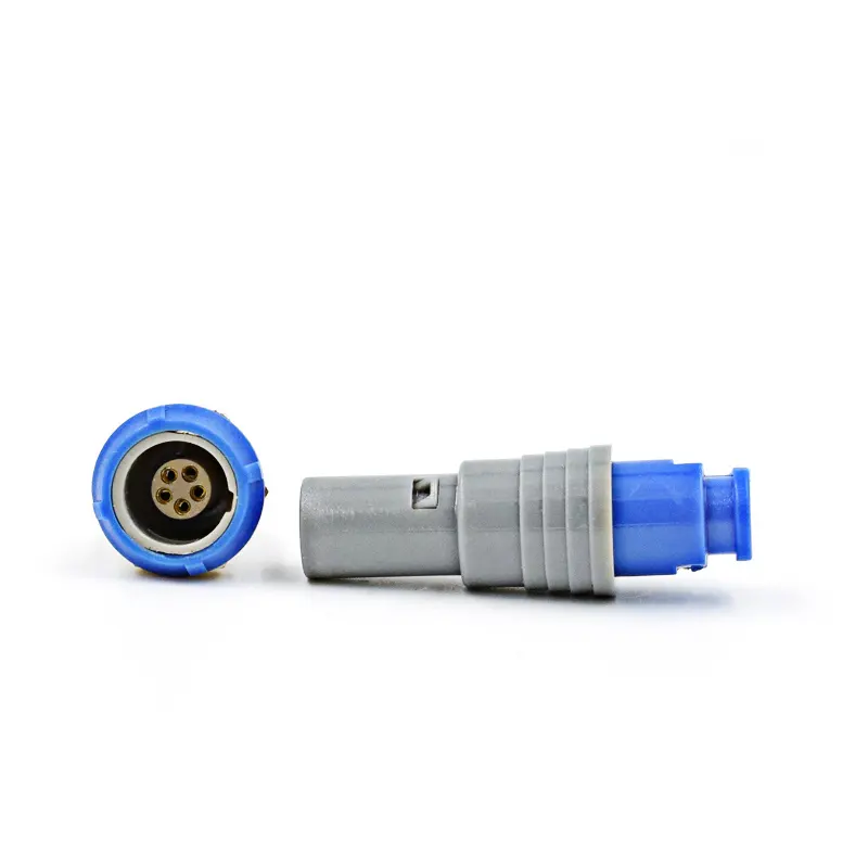 China Supplier Standard 0P M10 PSG 2/3/4/5/6/7/9 Pin Medical Plastic Connector With Blue Nut Circular Push Pull Connector