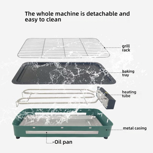 Barbecue électrique, norme américaine 110V, barbecue électrique <span class=keywords><strong>sans</strong></span> <span class=keywords><strong>fumée</strong></span> pour la maison, pour griller des brochettes et de la viande - Product Image 4