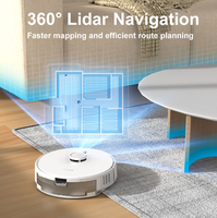 Aspirateur robot Tuya Wifi avec navigation Lidar, recharge automatique, optimisation pour tapis, évitement d'obstacles, pour la maison