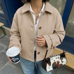 Novidades 2026: Jaqueta Feminina de Lã Cropped com Gola Britânica Y2K – Moda Inverno para Mulheres - Product Image 1
