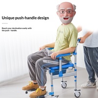 Chaise de douche et de toilette moderne pour personnes âgées, avec roulettes, pliable, pour l'assistance à la mobilité des personnes paralysées, usage domestique, classe II