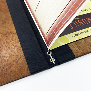 <span class=keywords><strong>Restaurante</strong></span> de tapa dura folleto de menú con correa elástica - Product Image 6