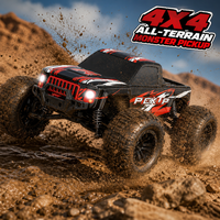 Voiture RC 4x4 haute vitesse 2,4 GHz, Monster Truck tout-terrain entièrement proportionnel, Buggy 4x4 avec barre anti-roulis YH16002 1/16, chargeur, résistante à l'eau