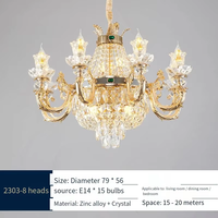 Banquet de mariage de luxe classique Villa lustre en cristal lumière pour bureau à domicile Hall hôtel hauteur réglable suspension suspension