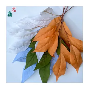 Twig Mango Leaves Wedding Decoration Artificial Flowers Wedding Hall Landscape Arrangement Silk Flowers