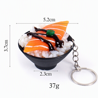 Mini porte-clés sushi japonais, modèle de simulation de bol de riz Donburi avec anguille, breloque pendentif Kawaii, accessoire de sac