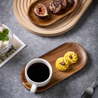 Plateaux en bois, plateaux de vanité, distributeurs, assiettes de comptoir en bois, plateaux de service en bois d'acacia pour bar à café