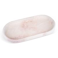 Plateau en marbre blanc de style naturel minimaliste et luxueux, décoration, plateau à bijoux, plateau de service ovale pour la maison et la salle de bain