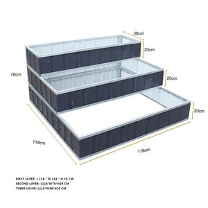 Jardinière surélevée modulaire à 3 niveaux en acier galvanisé, fabricant de bacs à plantes métalliques pour la vente en gros, jardinière surélevée d'extérieur - Product Image 3