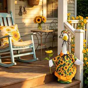 <b>Spring</b> Sunflower Outfit Porch Goose Clothes Costume 23" Geese Outdoor Patio Yard Lawn Art <b>Decoration</b> - Product Image 3