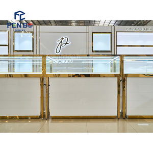 Изготовленный на заказ ювелирный витрина производитель, современное ожерелье и ювелирный магазин, светодиодный светильник, многослойный дисплей, настенная витрина - Product Image 3