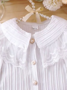 Conjunto <span class=keywords><strong>de</strong></span> Falda Plisada <span class=keywords><strong>de</strong></span> Alta Gama con Estampado Floral Estilo Coreano para Niñas, Blusa Blanca con Volantes, Conjunto <span class=keywords><strong>de</strong></span> Dos Piezas para Otoño - Product Image 5